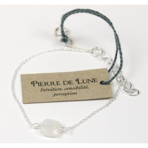 Bracelet coussin de Pierre de Lune 7 mm – Argent 925