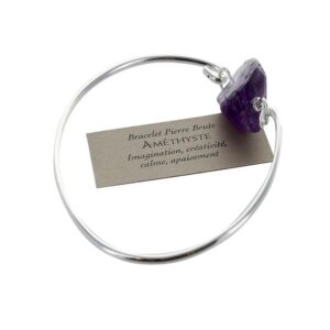 Bracelet Pierre brute Amethyste – Argent 925