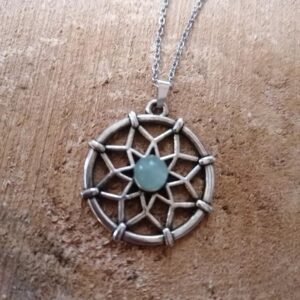 Pendentif Fleur de Vie – Aventurine Verte