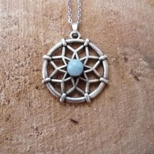 Pendentif Fleur de Vie - Aigue marine