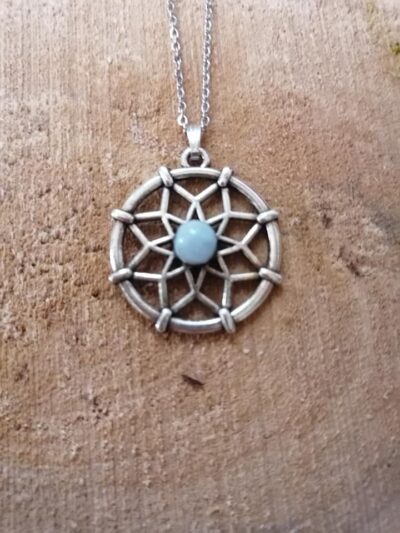 Pendentif Fleur de Vie - Aigue marine