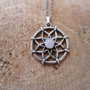 Pendentif Fleur de Vie – Quartz Rose