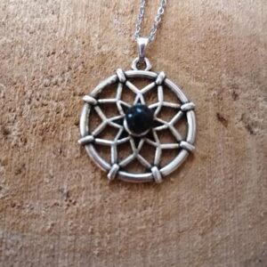 Pendentif Fleur de Vie - Tourmaline noire