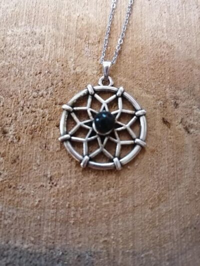 Pendentif Fleur de Vie - Tourmaline noire