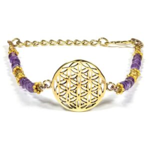 Bracelet fleur de vie avec améthyste