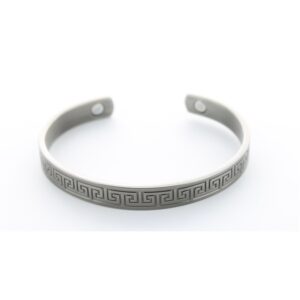 Bracelet cuivre avec Aimants Jonc finition métal argenté
