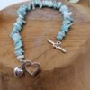 Bracelet Chips et Coeur en Larimar