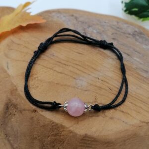 Bracelet cordon à coulisse – Quartz Rose