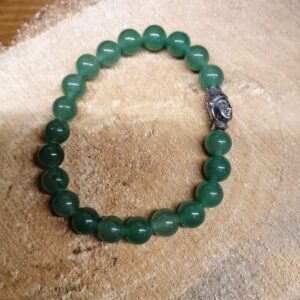 Bracelet Aventurine Verte perles de 8 mm et tête de Bouddha