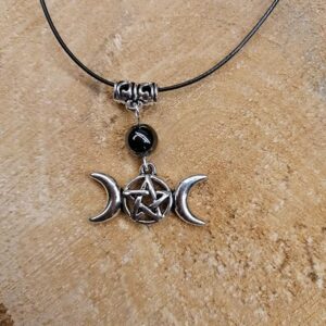 Pendentif Triple Lune et Hématite