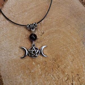 Pendentif Triple Lune et Améthyste