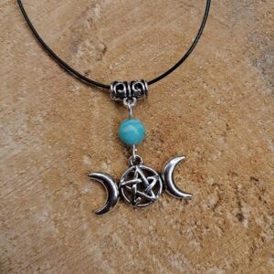 Pendentif Triple Lune et Amazonite