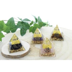 Mini Pyramide Orgonite – Onyx et Lune