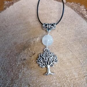 Pendentif Arbre et Pierre de Lune arc-en-ciel