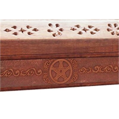 Encensoir boîte en bois avec pentagramme