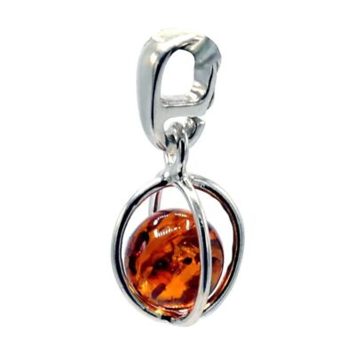 Pendentif argent sterling avec une bille d'ambre