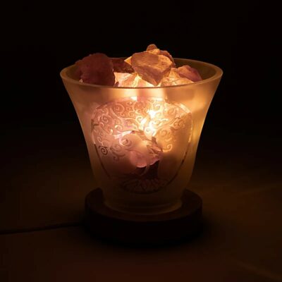Lampe arbre de vie cristal de roche avec LED
