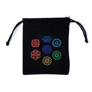 Pochette en coton 7 chakras noir