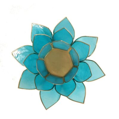 Eclairage Lotus 5° Chakra bleu & or