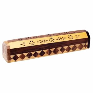 Boîte brûle encens en bois 2 couleurs