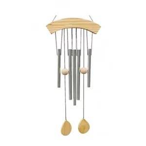 Carillon à vent 5 tubes bois naturel