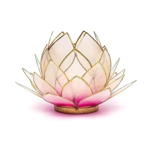 Grand Lotus rose clair rebord en or