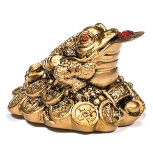 Grenouille Feng Shui couleur d'or