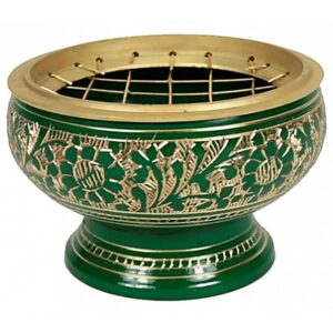 Brûleur à encens en laiton vert