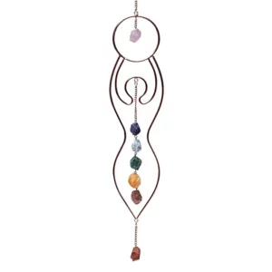 Mobile fenêtre Déesse de la Lune et pierres de chakra