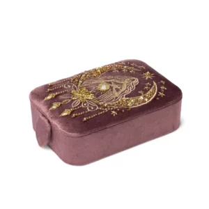 Coffret à bijoux / tarot velours rose avec déesse