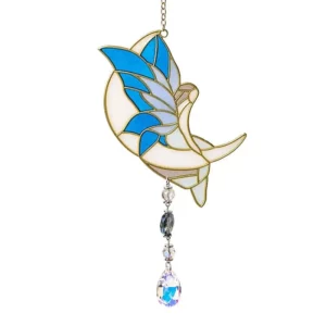 Suspension de fenêtre fée de lune bleue
