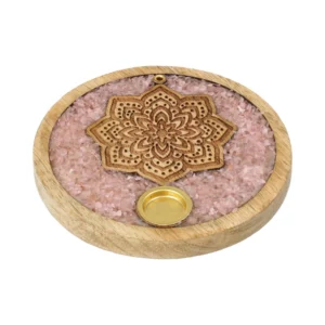 Encensoir mandala en quartz rose
