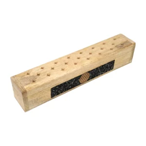 Brûle-encens Fleur de vie tourmaline noire